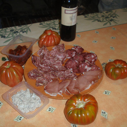 affettati salami - cooked - Chianti Classico wine shop Greve